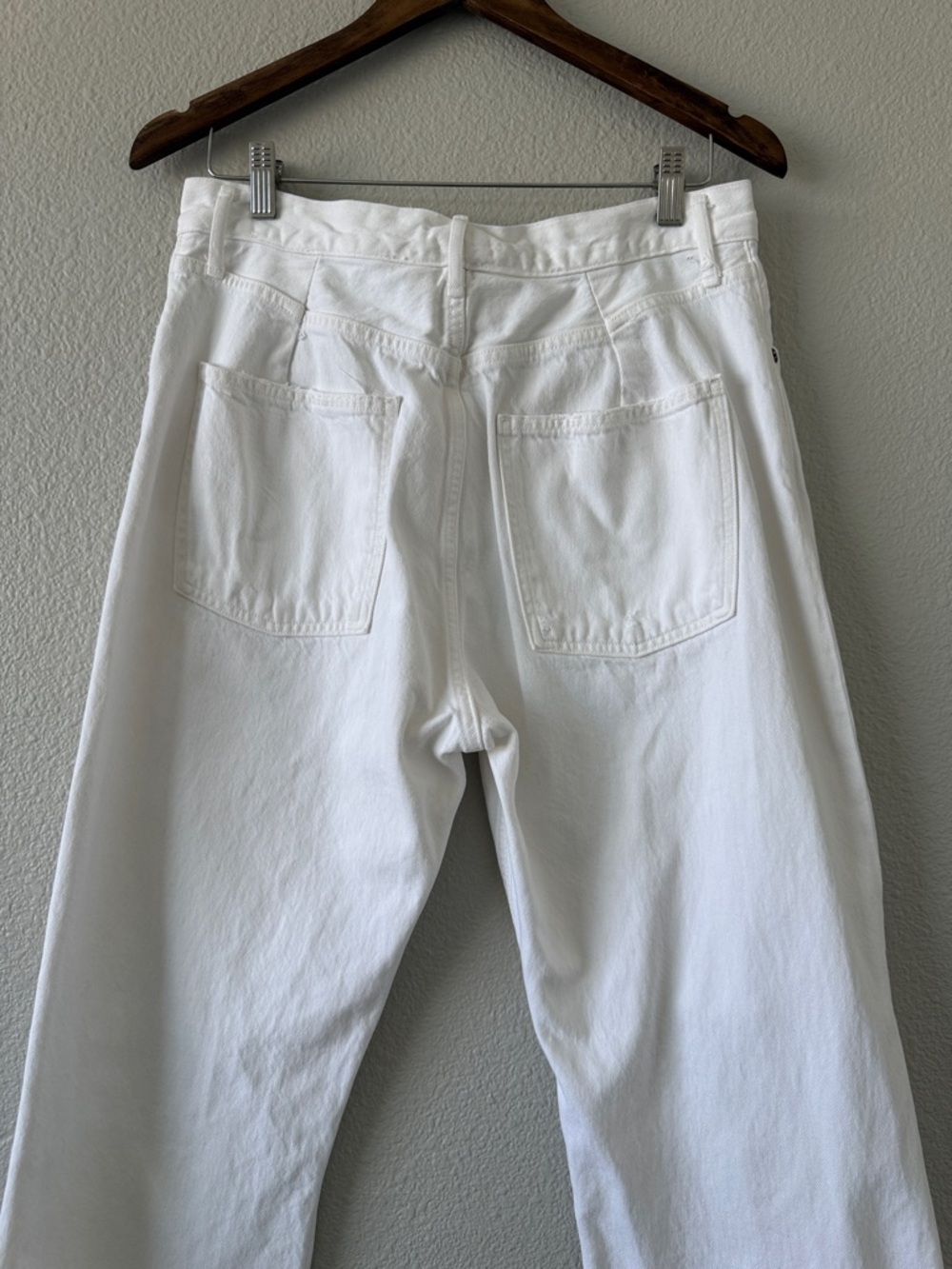 Agolde White 90s Jean Loose Fit Rip Straight Leg Mid rise Button Fly Jeans 31 - Picture 8 of 13